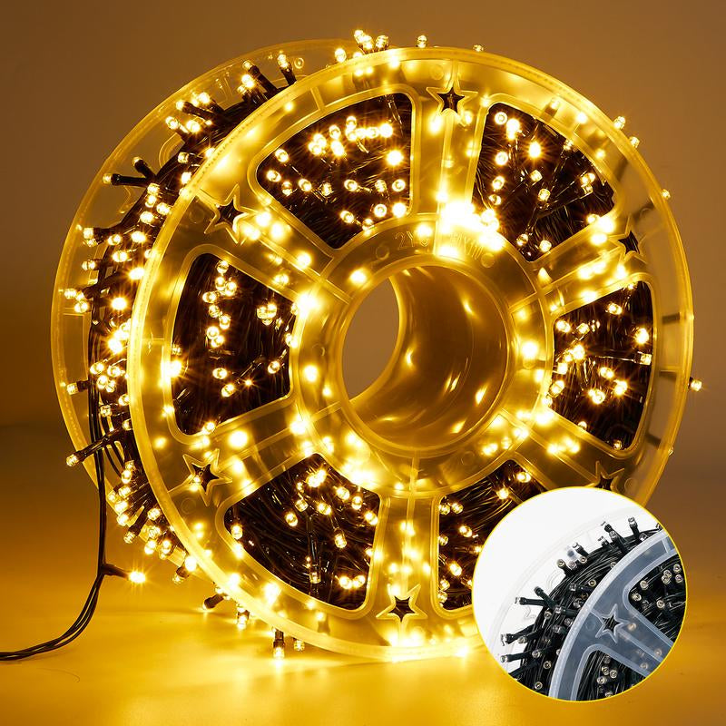 Brightown 410FT 1200 LED Car String Lights Multicolor Green Wire Cigarette Plug Cool Lighting Source Not Prone to Hot for Vehicle Decoration,Halloween Christmas Car