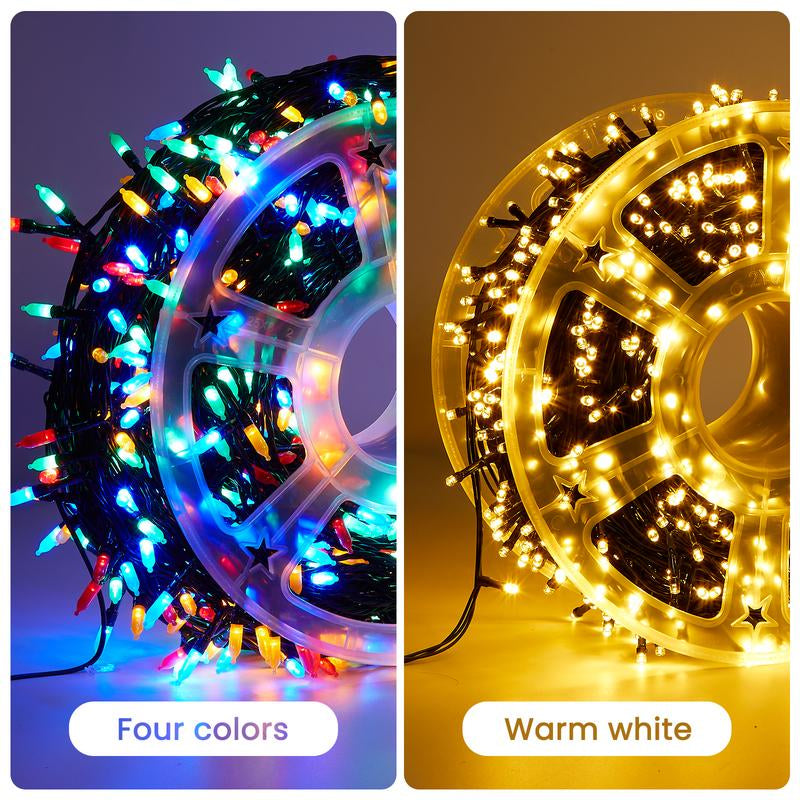 Brightown 410FT 1200 LED Car String Lights Multicolor Green Wire Cigarette Plug Cool Lighting Source Not Prone to Hot for Vehicle Decoration,Halloween Christmas Car